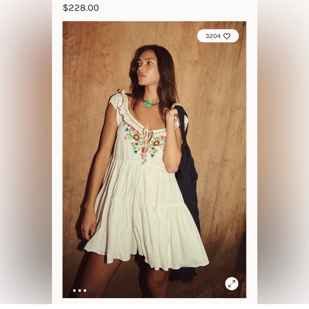 SOLD. Free People Celia Embroidered Mini Dress
